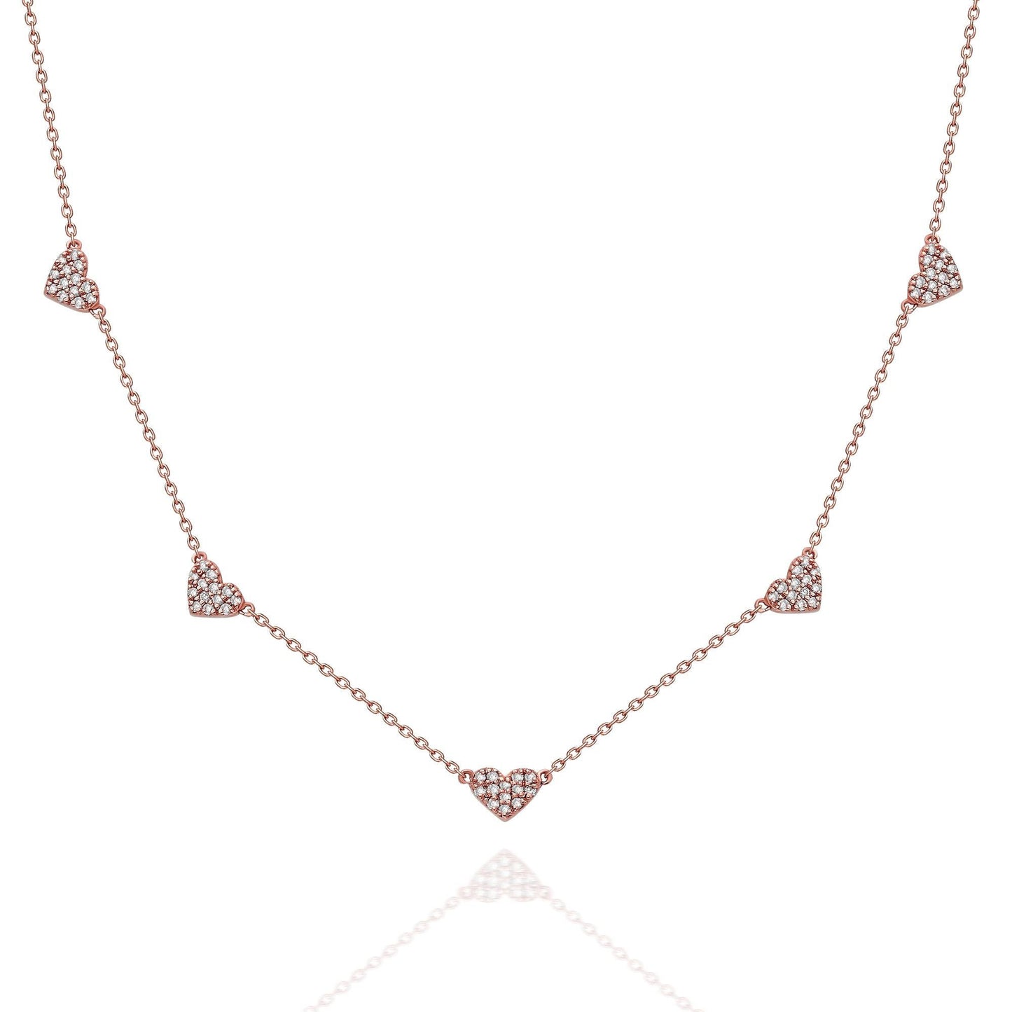 Heart Station Diamond Necklace