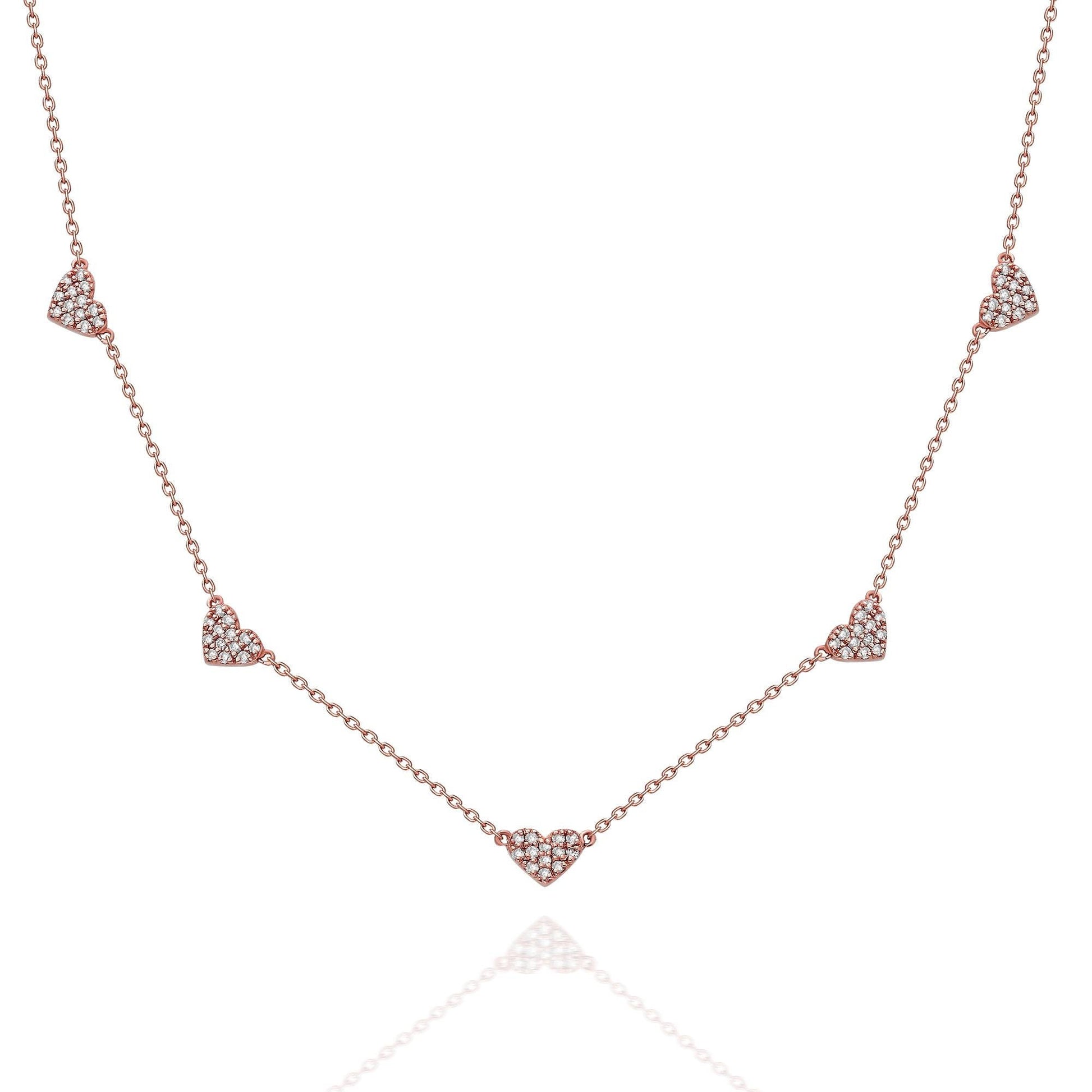 Heart Station Diamond Necklace