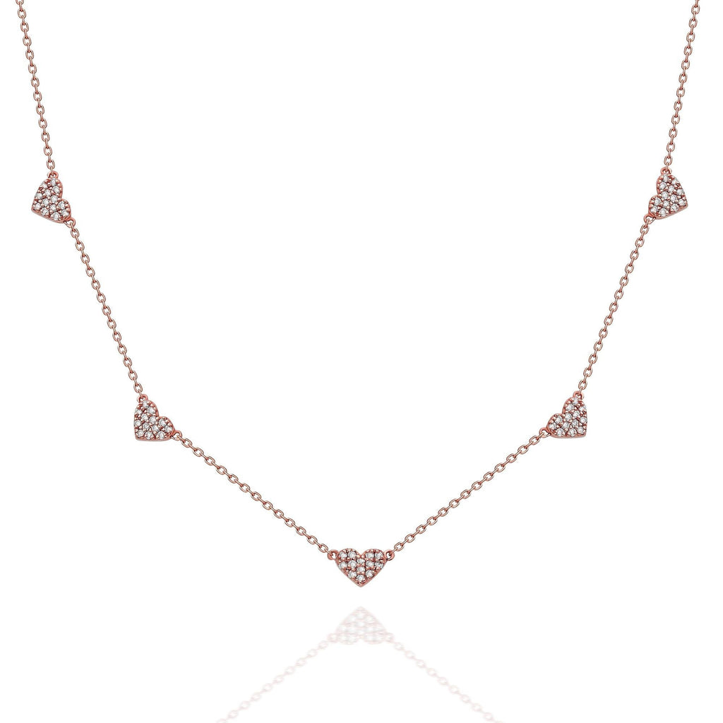 Heart Station Diamond Necklace