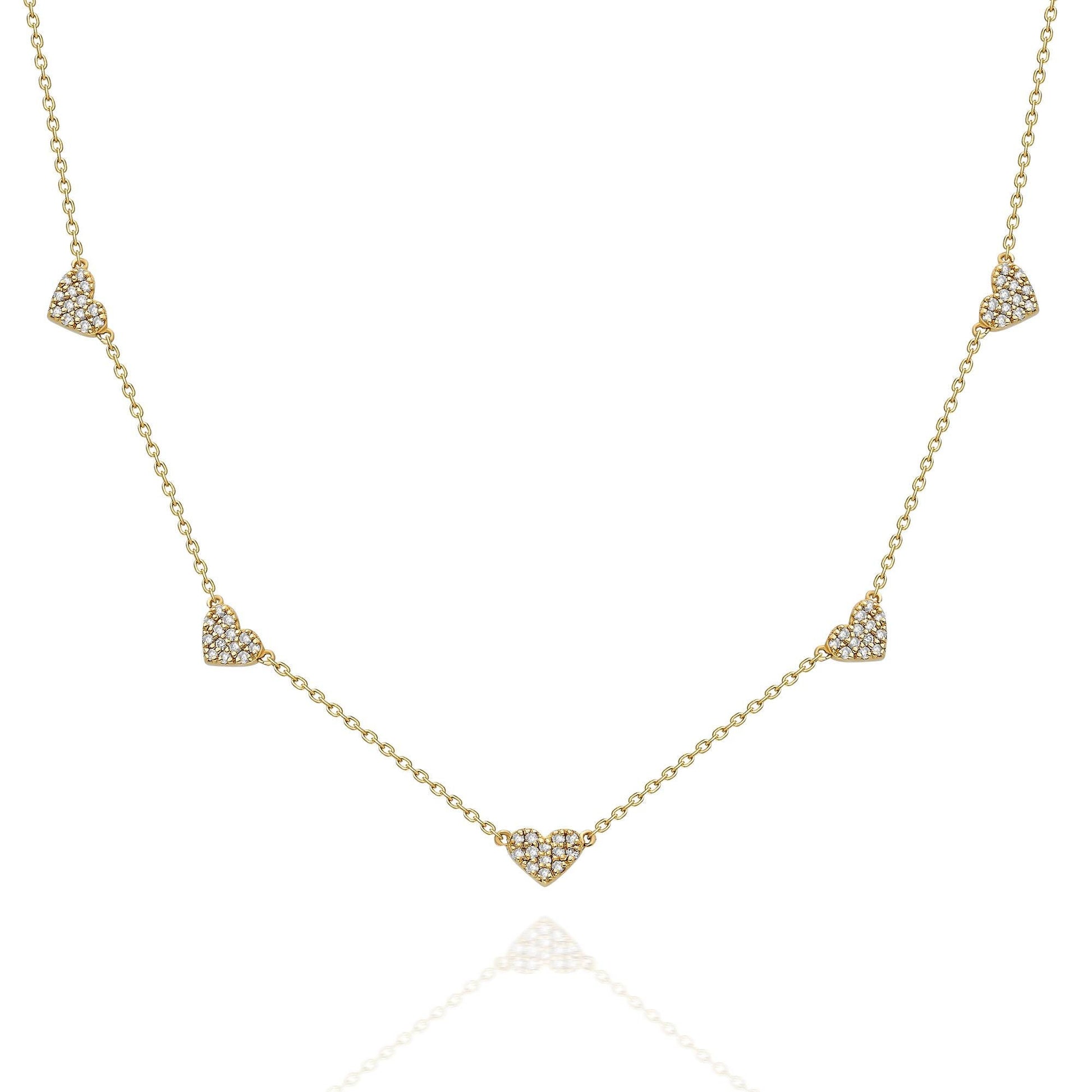 Heart Station Diamond Necklace