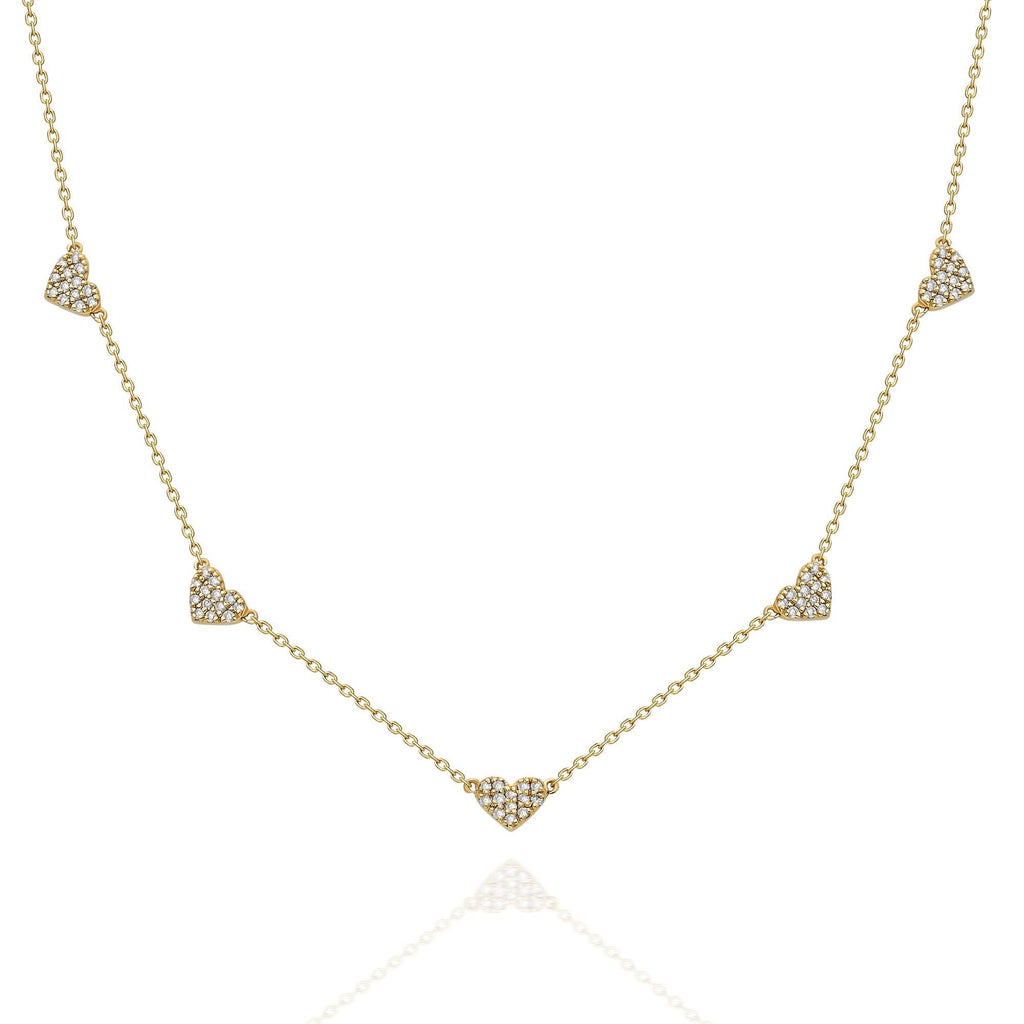 Heart Station Diamond Necklace