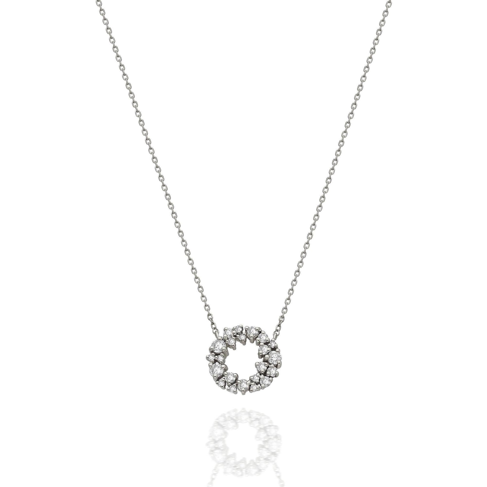 Diamond Cluster Circle Necklace