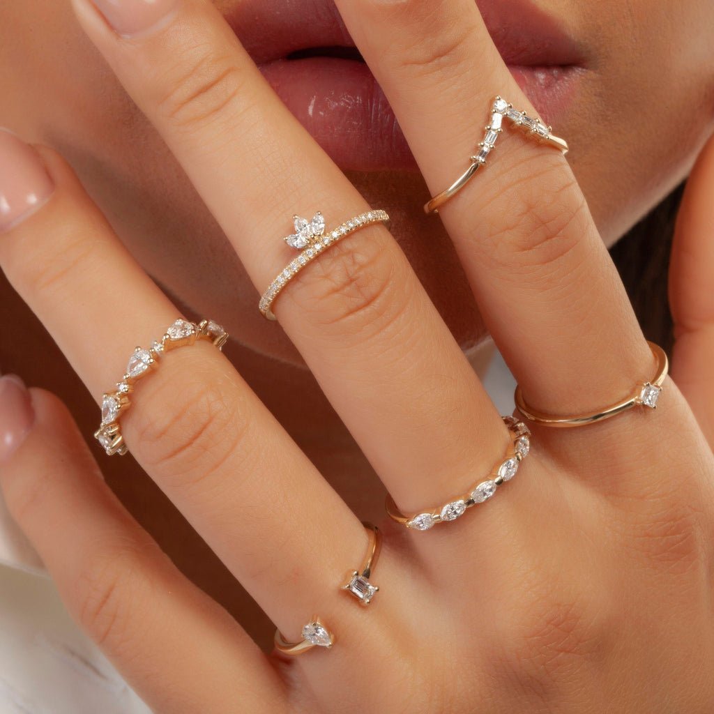 Marquise Diamond Wedding Band