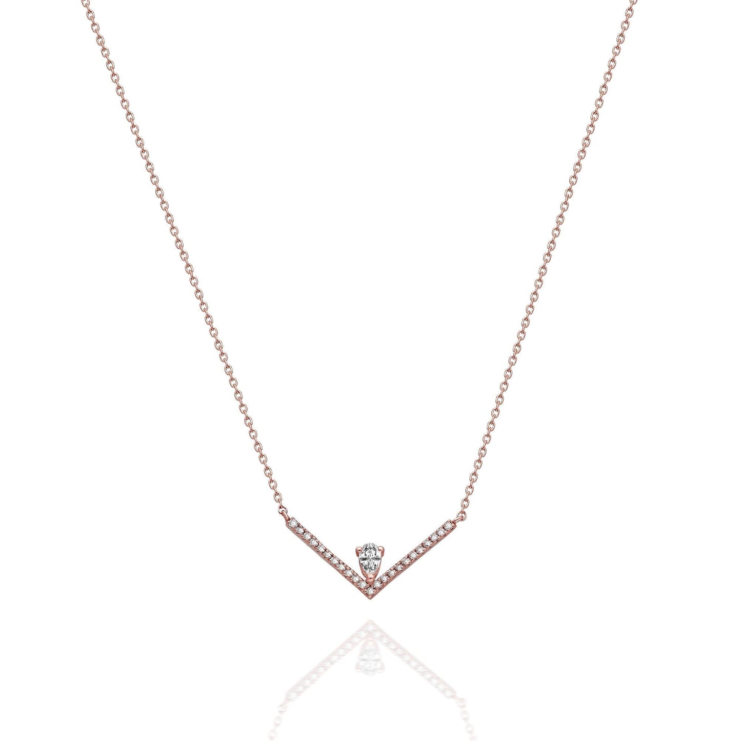 Diamond Chevron V Necklace