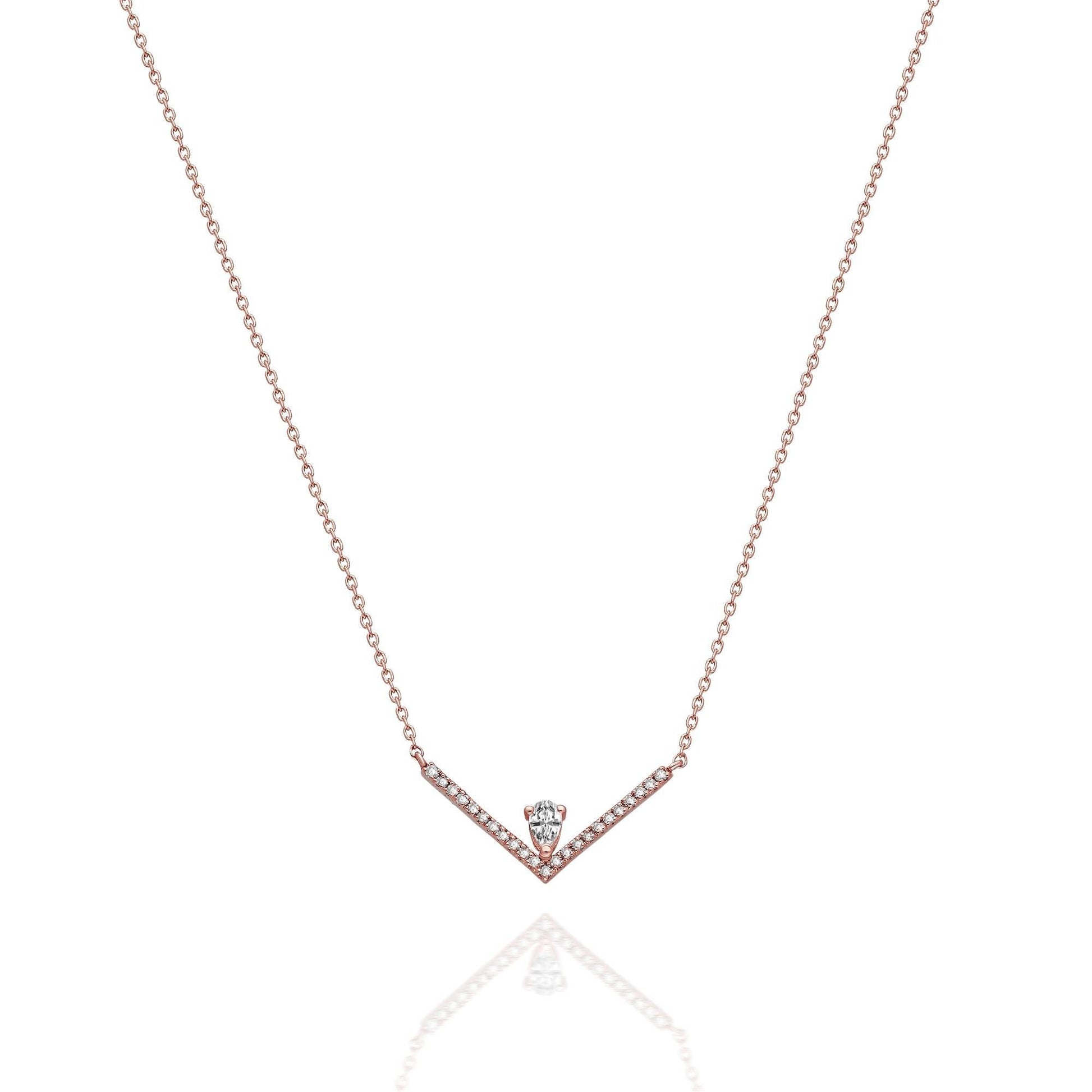 Diamond Chevron V Necklace