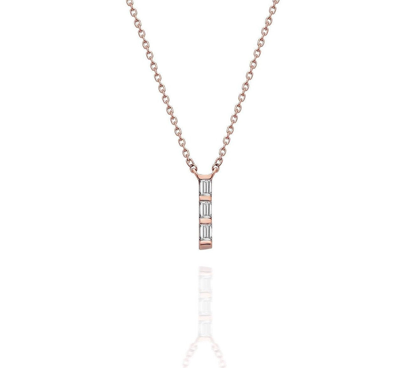 Diamond Bar Necklace / 14k Gold or Silver Horizontal Diamond Bar Necklace / Diamond Necklace / Diamond Birthday Gift / Diamond Gift Ideas