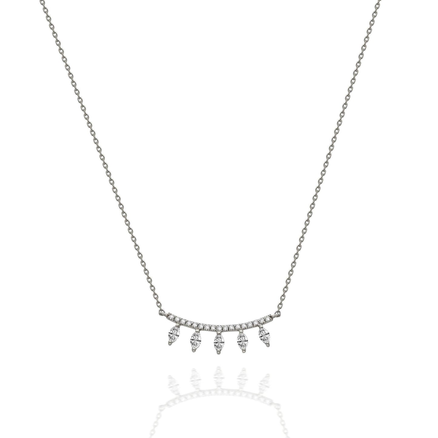 Diamond Curved Bar Necklace
