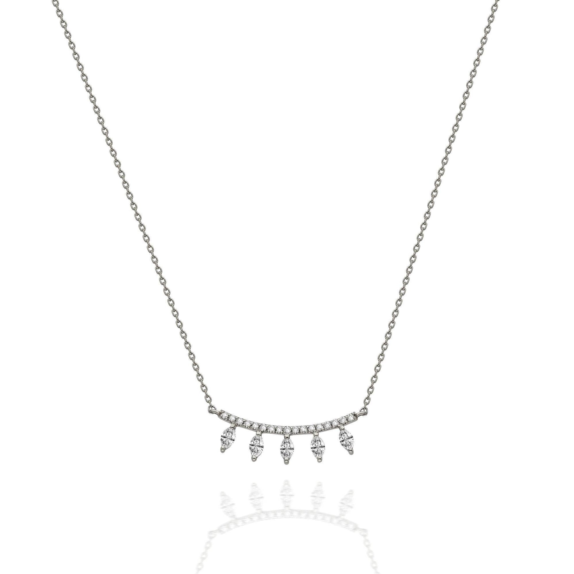 Diamond Curved Bar Necklace