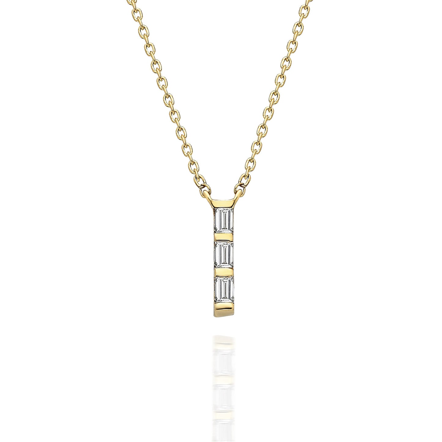Diamond Bar Necklace / 14k Gold or Silver Horizontal Diamond Bar Necklace / Diamond Necklace / Diamond Birthday Gift / Diamond Gift Ideas