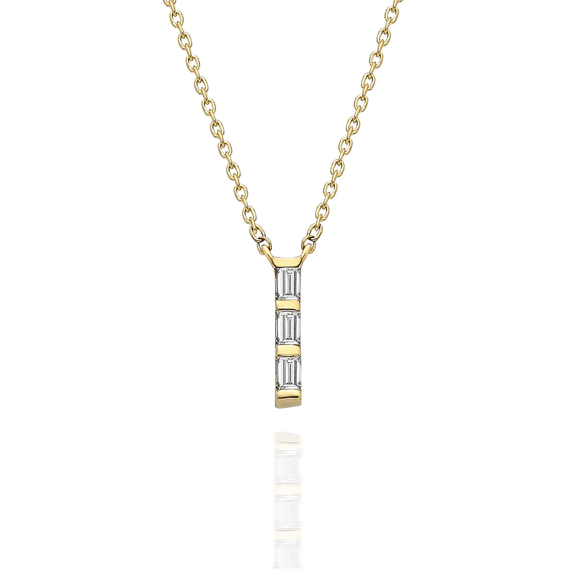 Diamond Bar Necklace / 14k Gold or Silver Horizontal Diamond Bar Necklace / Diamond Necklace / Diamond Birthday Gift / Diamond Gift Ideas