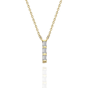 Diamond Bar Necklace / 14k Gold or Silver Horizontal Diamond Bar Necklace / Diamond Necklace / Diamond Birthday Gift / Diamond Gift Ideas