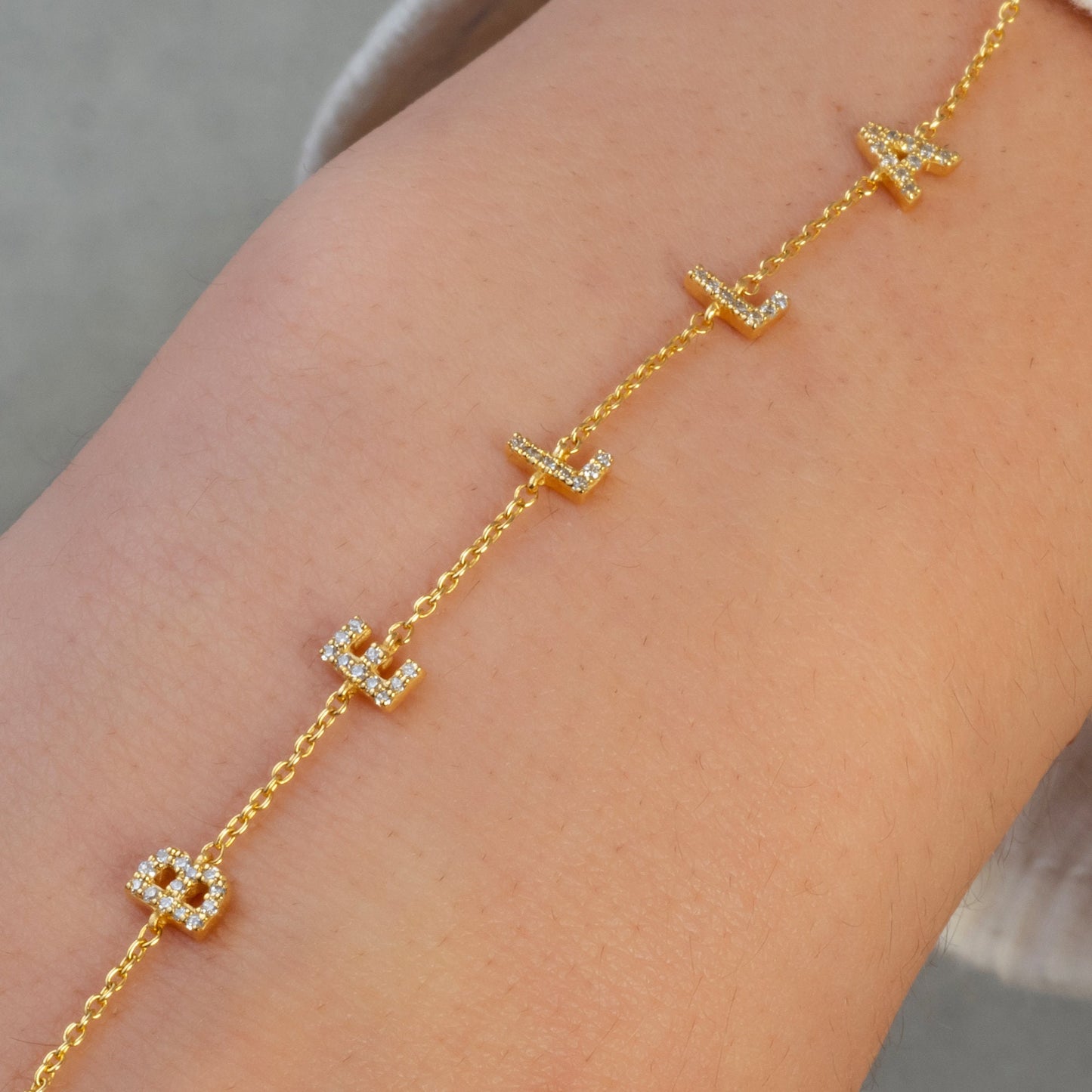Diamond Initial Bracelet / 14k Diamond Name Bracelet / Name Bracelet / Graduation Gift / Birthday Gift