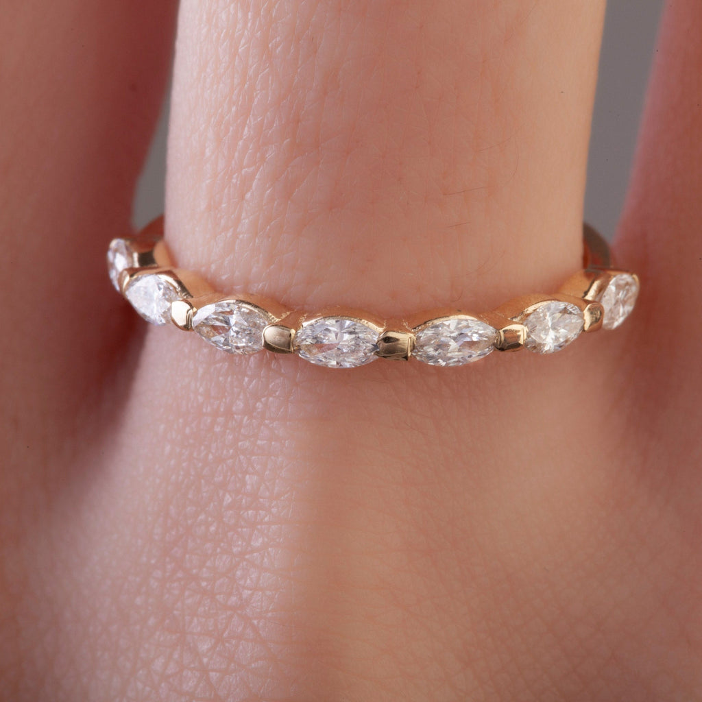 Marquise Diamond Wedding Band