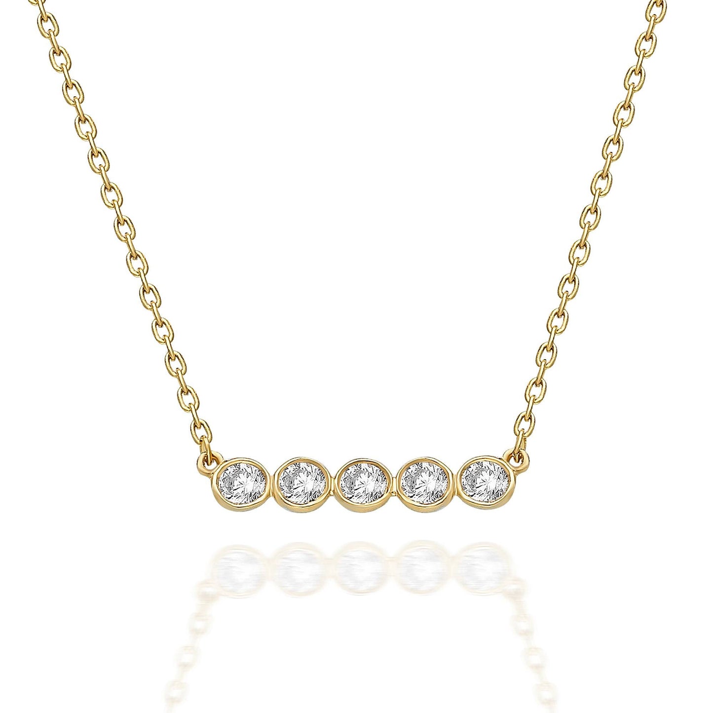 Bezel Diamond Bar Necklace