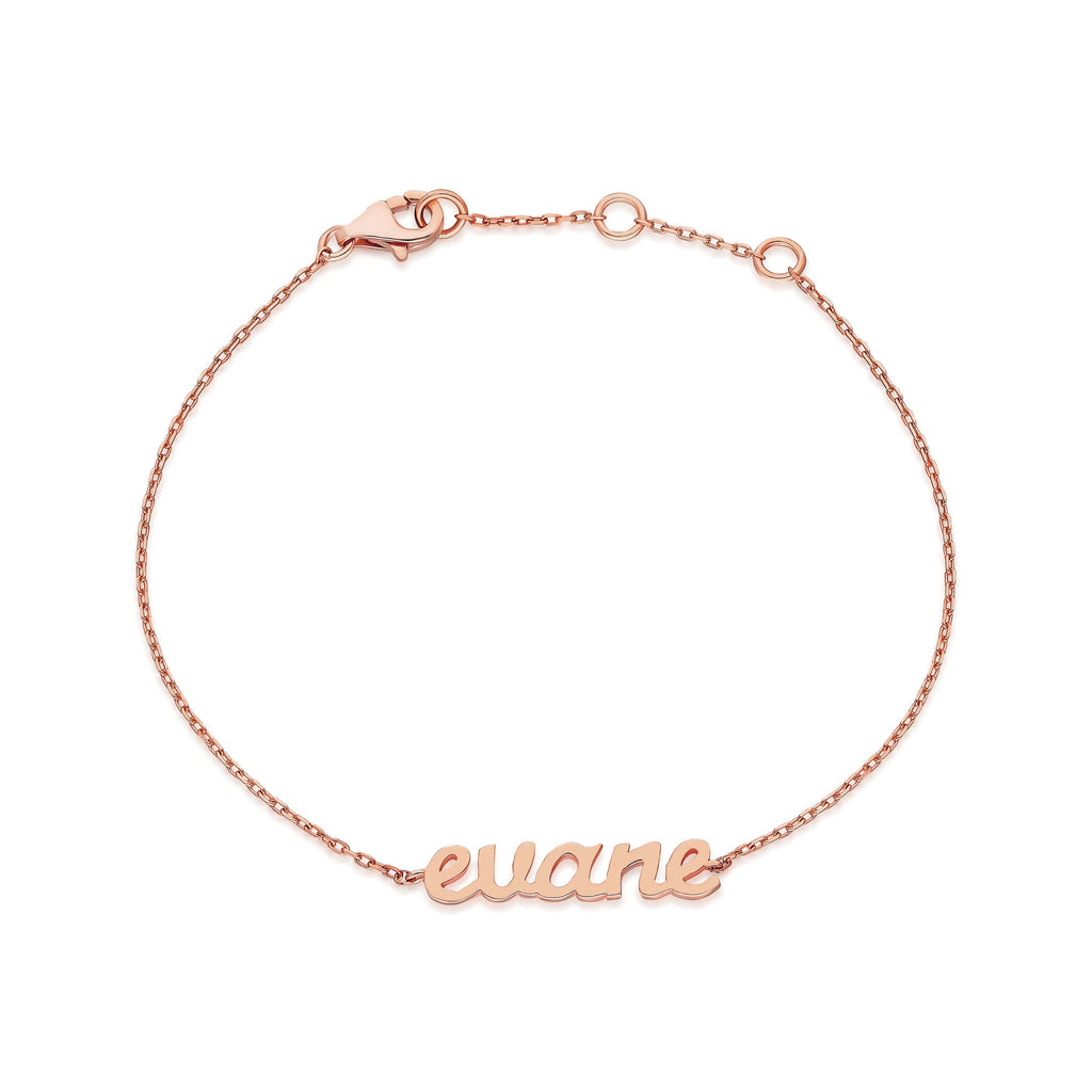 14k Gold Name Bracelet / Personalized Initial Bracelet / Birthday Gift / Diamond Gift Ideas