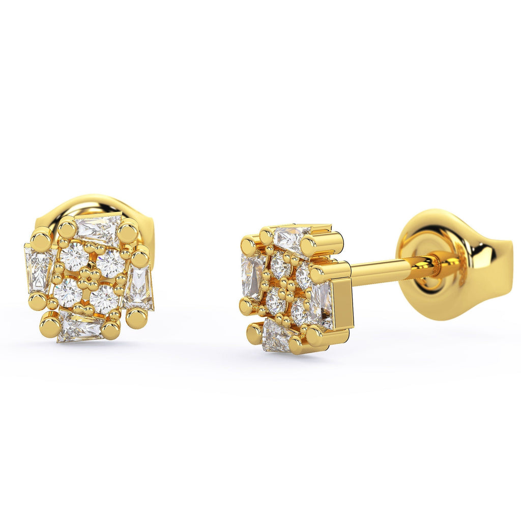 Baguette Diamond Studs / 14k Baguette Diamond Stud Earrings / Diamond Stud Earrings / Birthday Gift / Bridal Gift / Graduation Gift