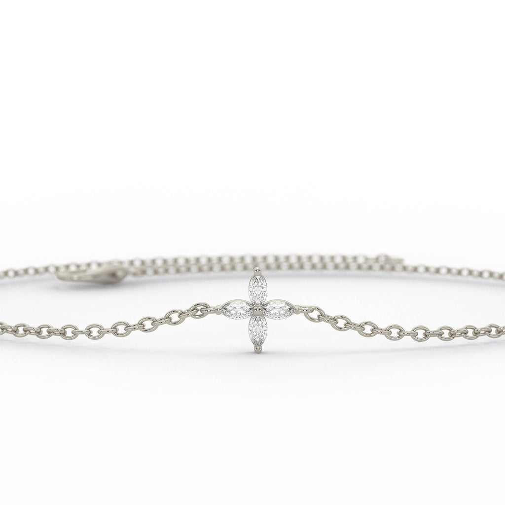 Marquise Diamond Flower Bracelet