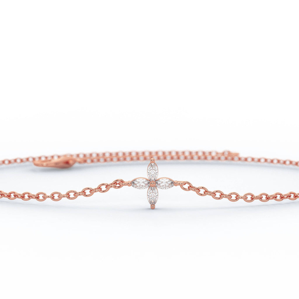 Marquise Diamond Flower Bracelet