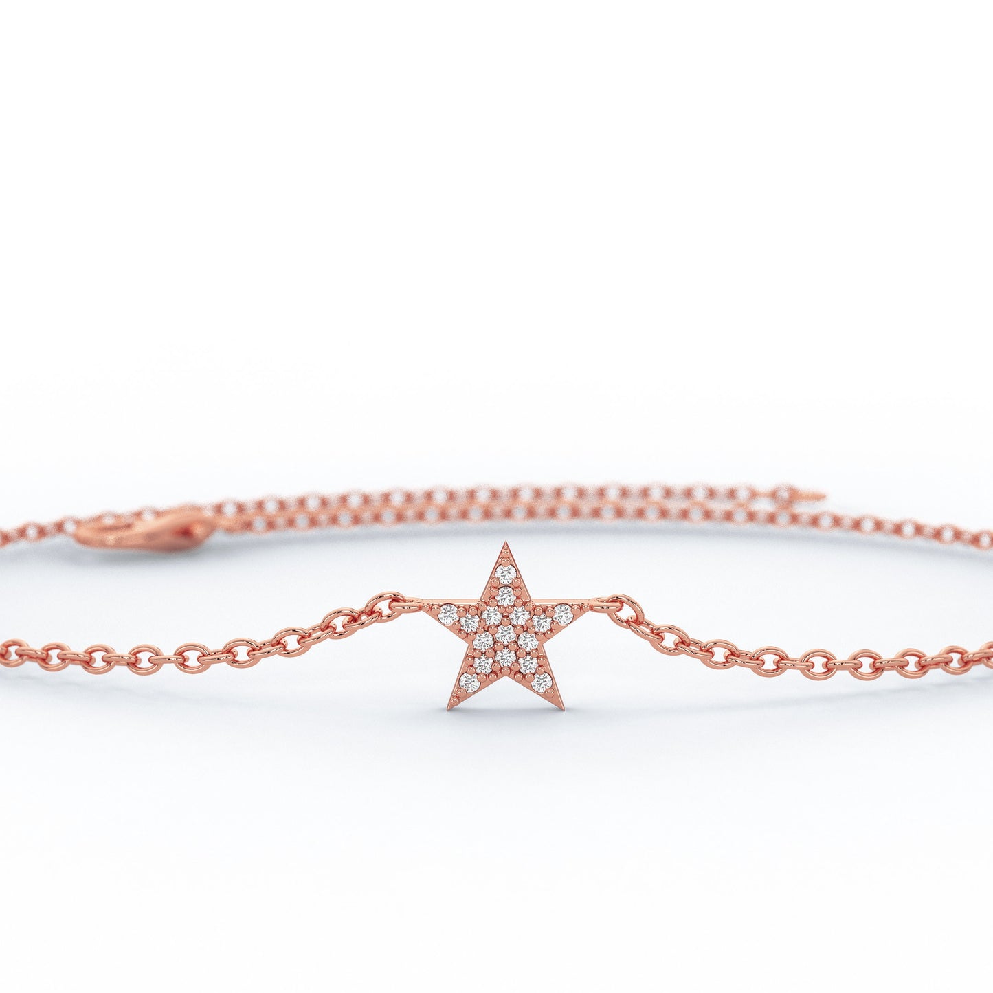 Diamond Star Bracelet / 14k Gold and Diamond Star Bracelet / Dainty StarBracelet / Diamond Birthday Gift / Holiday Gift