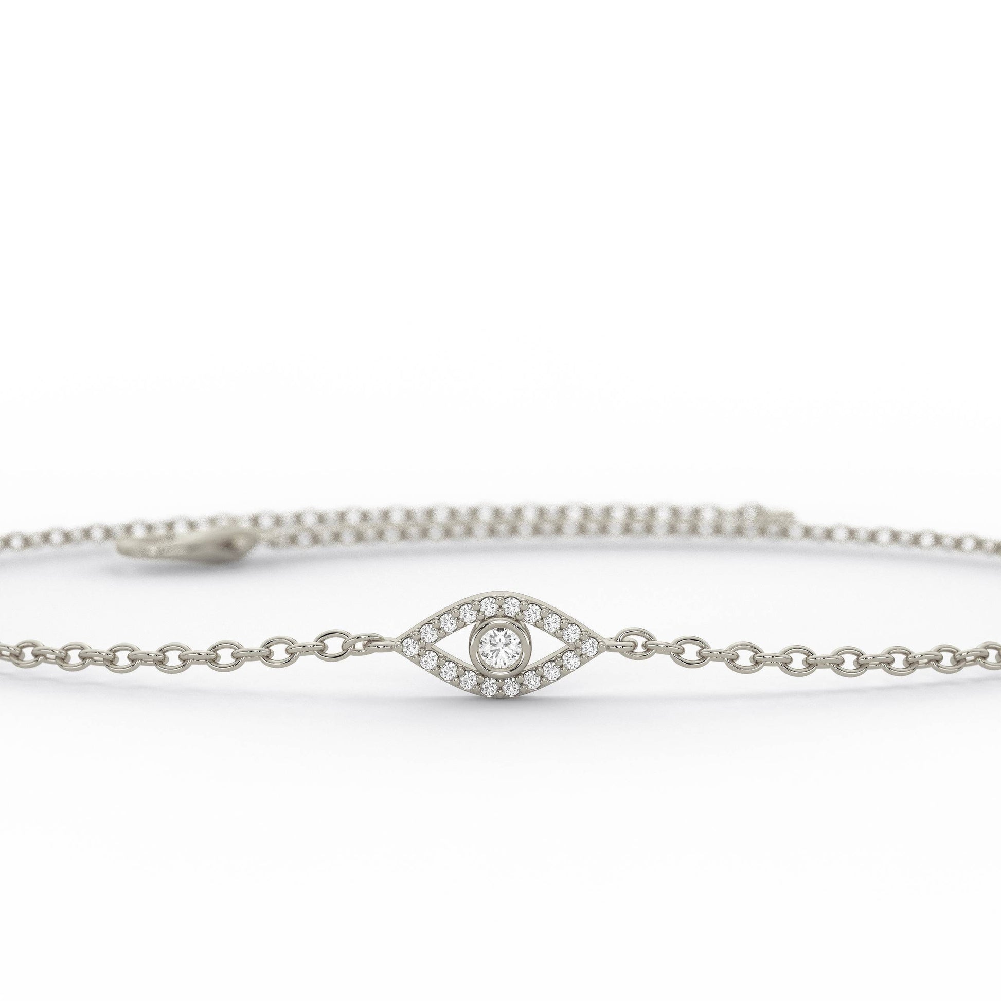 Evil Eye Bracelet / 14k Open Evil Eye Protection Bracelet / Protection Jewelry / Graduation Gift / Birthday Gift