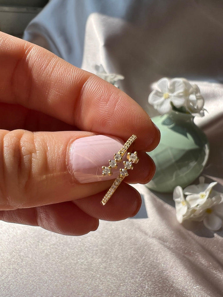 Diamond Spiral Cuff Ring