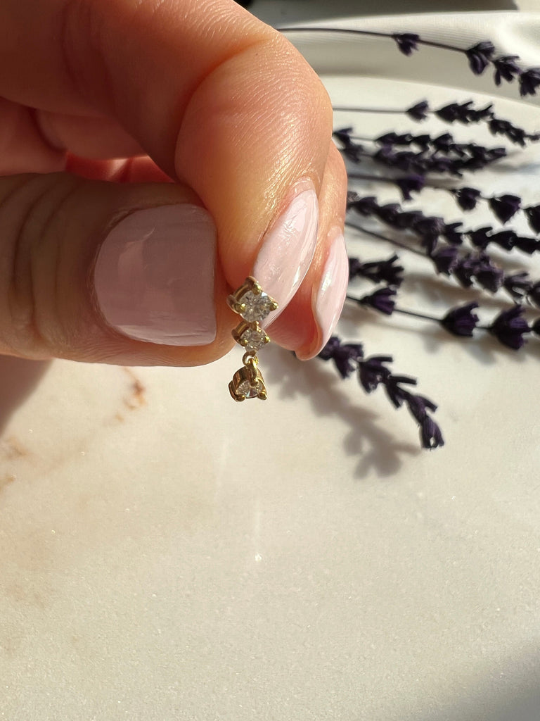 Diamond Dangling Earrings