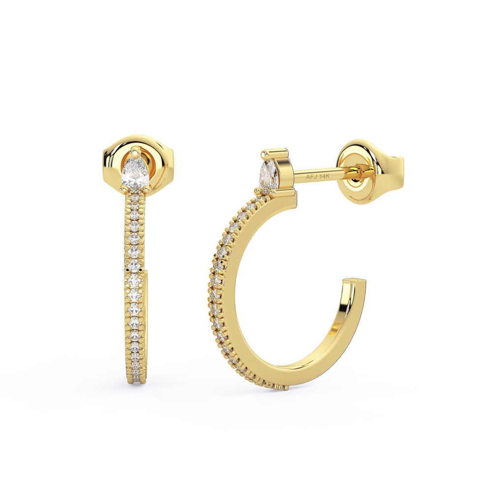 Pear Diamond Hoop Earrings