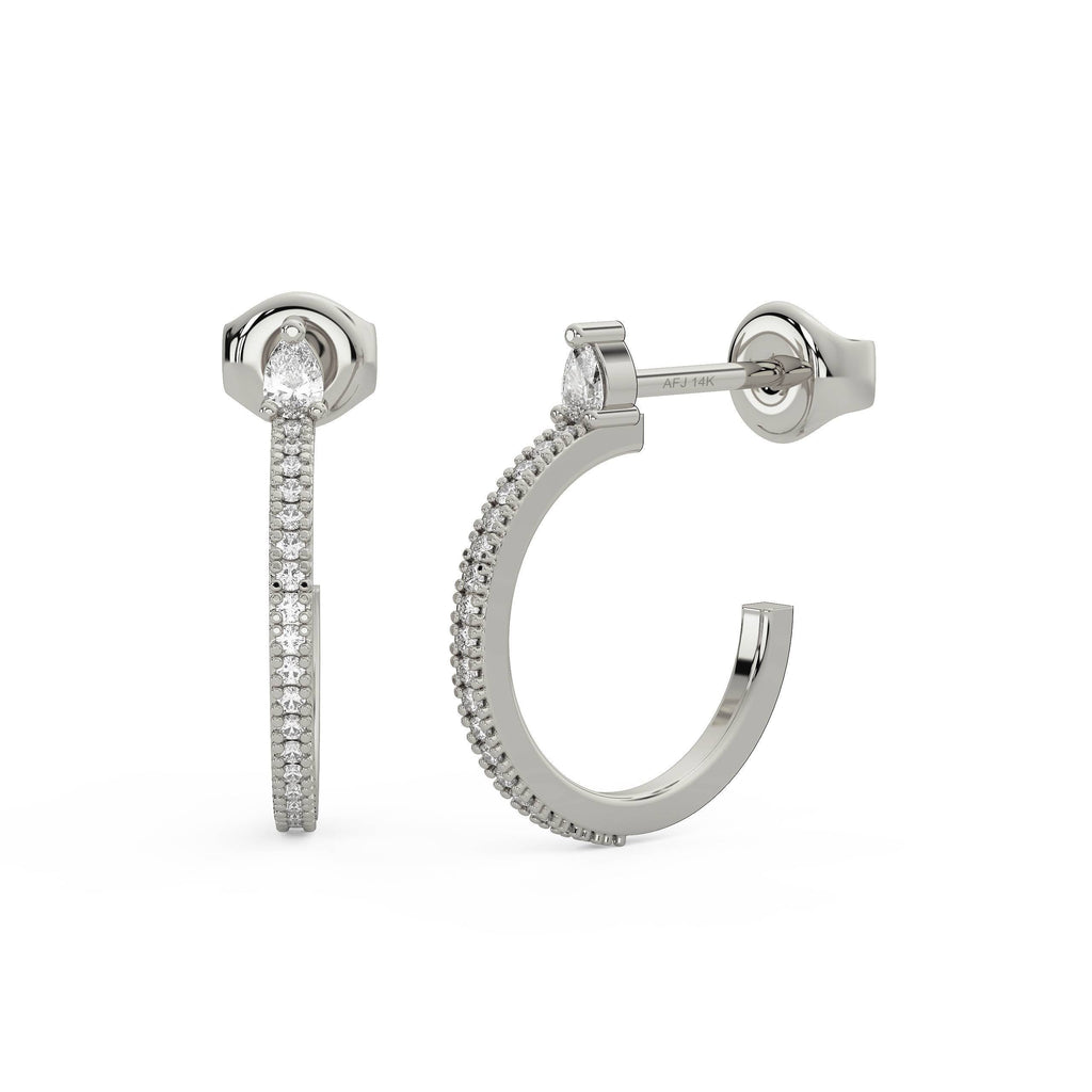 Pear Diamond Hoop Earrings
