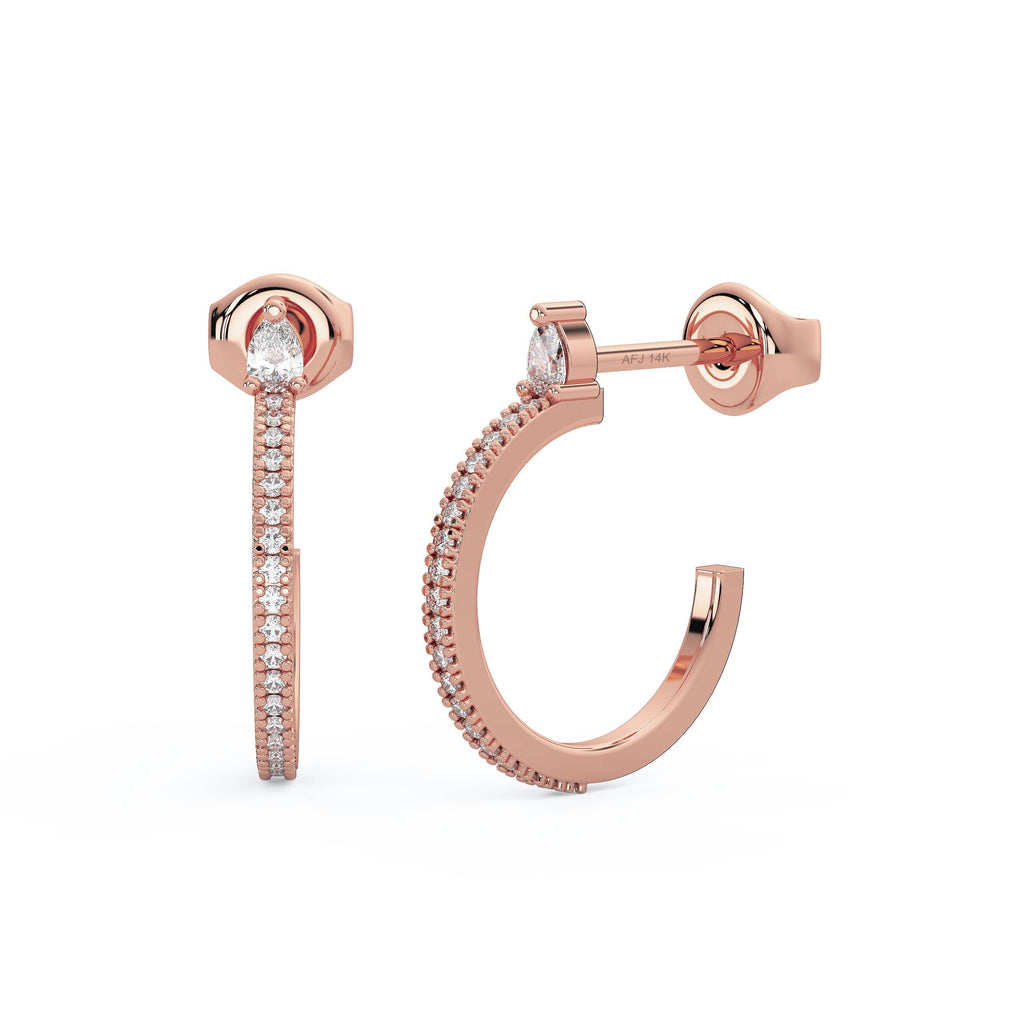 Pear Diamond Hoop Earrings