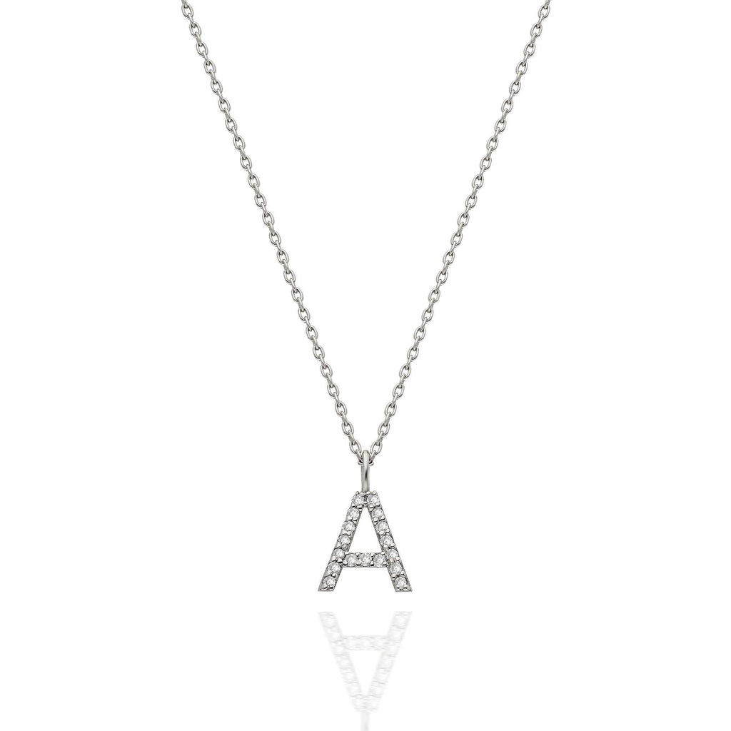 Diamond Initial Necklace / 14k Gold Diamond Initial Necklace / Dainty Necklace / Personalized Necklace / Bridesmaid Gift / Birthday Gift