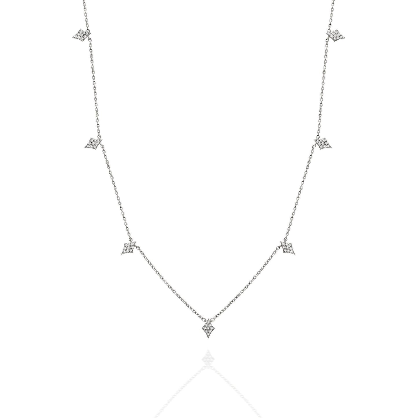 Diamond Station Necklace Clover