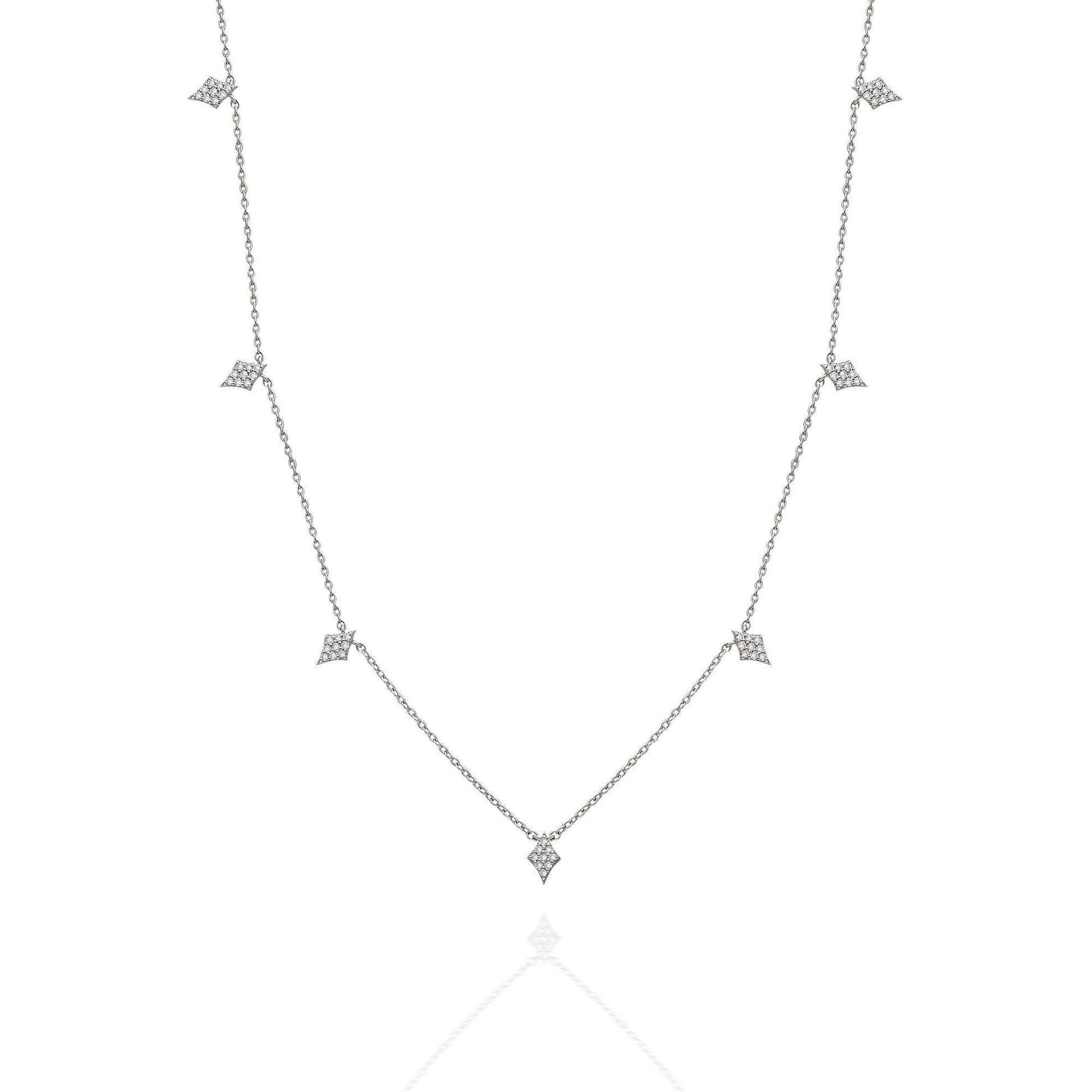 Diamond Station Necklace Clover