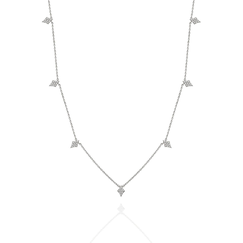 Diamond Station Necklace Clover