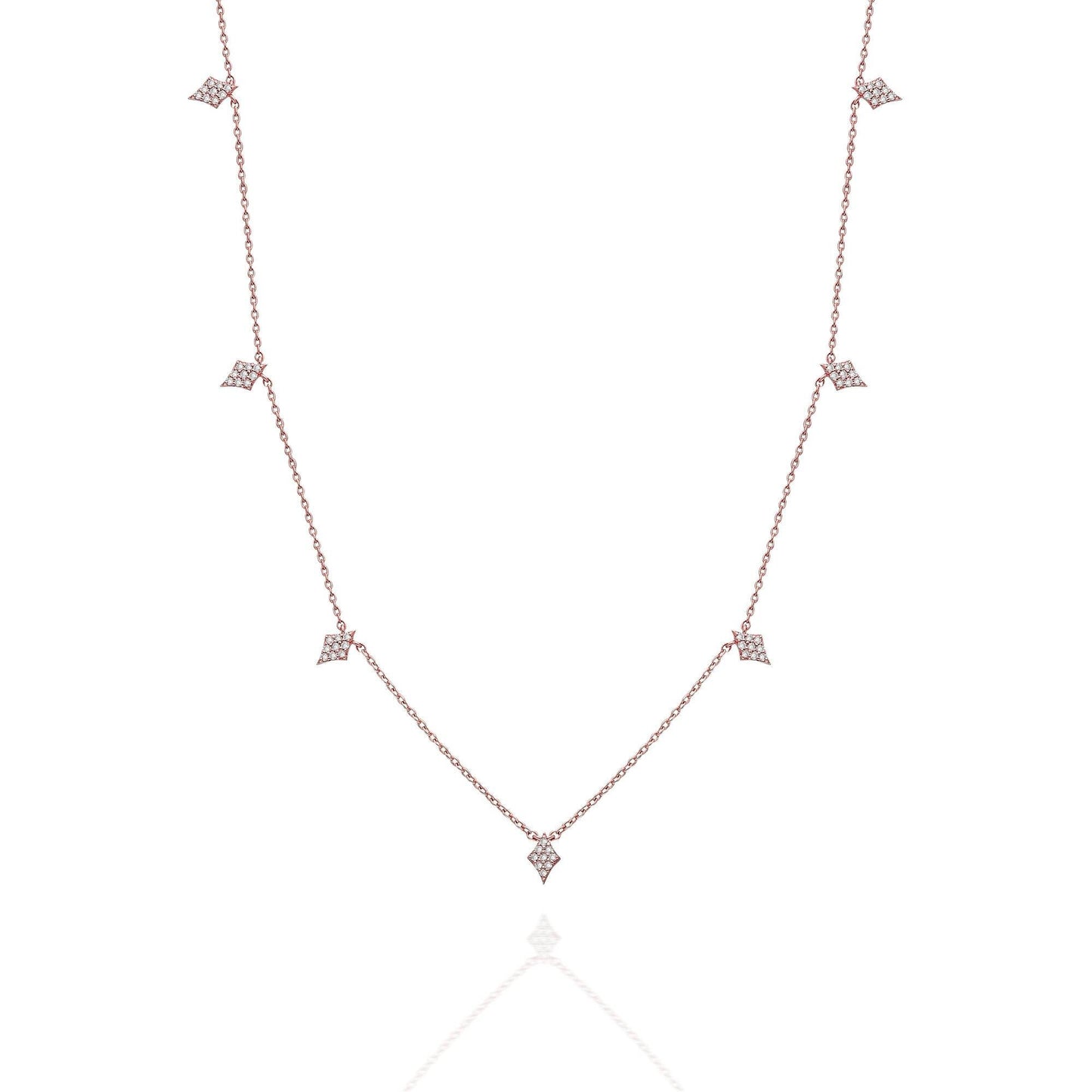 Diamond Station Necklace Clover