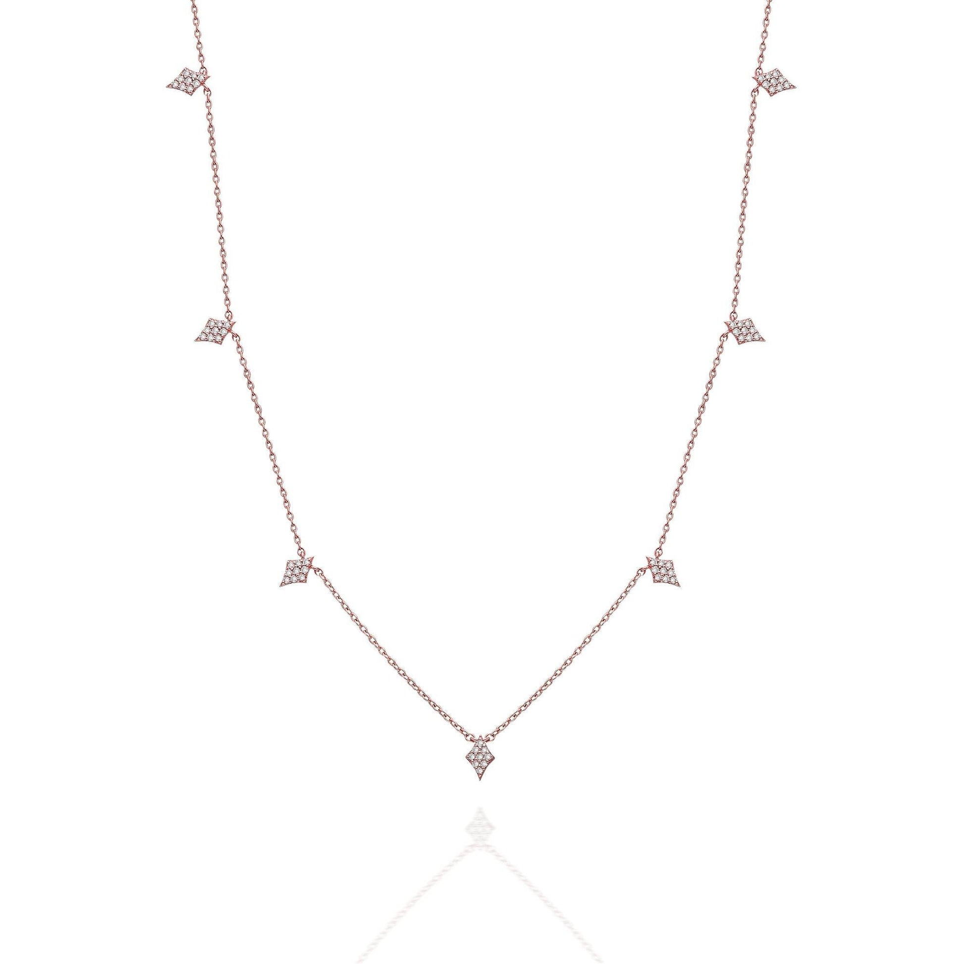 Diamond Station Necklace Clover