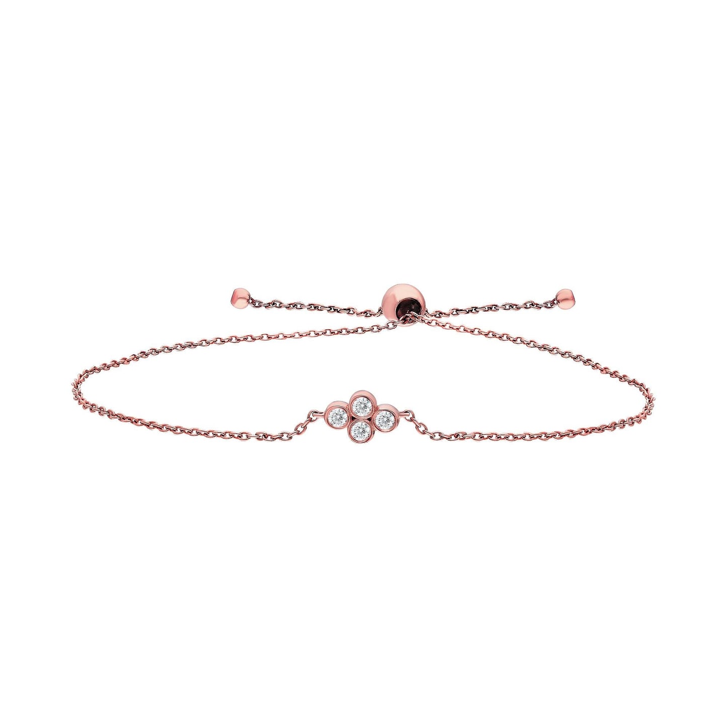 Diamond Bolo Bracelet / 14k Diamond Bezel Set Bolo Bracelet / Adjustable Diamond Bracelet / Birthday Gift / Anniversary Gift