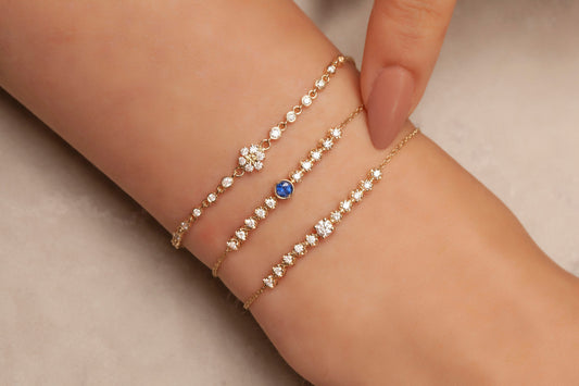Diamond Bolo Tennis Bracelet / Diamond Bolo Bracelet / Dainty Diamond Bracelet / Holiday Gift / Birthday