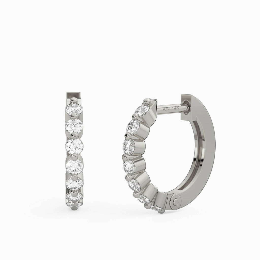 Floating Diamond Hoop Earrings