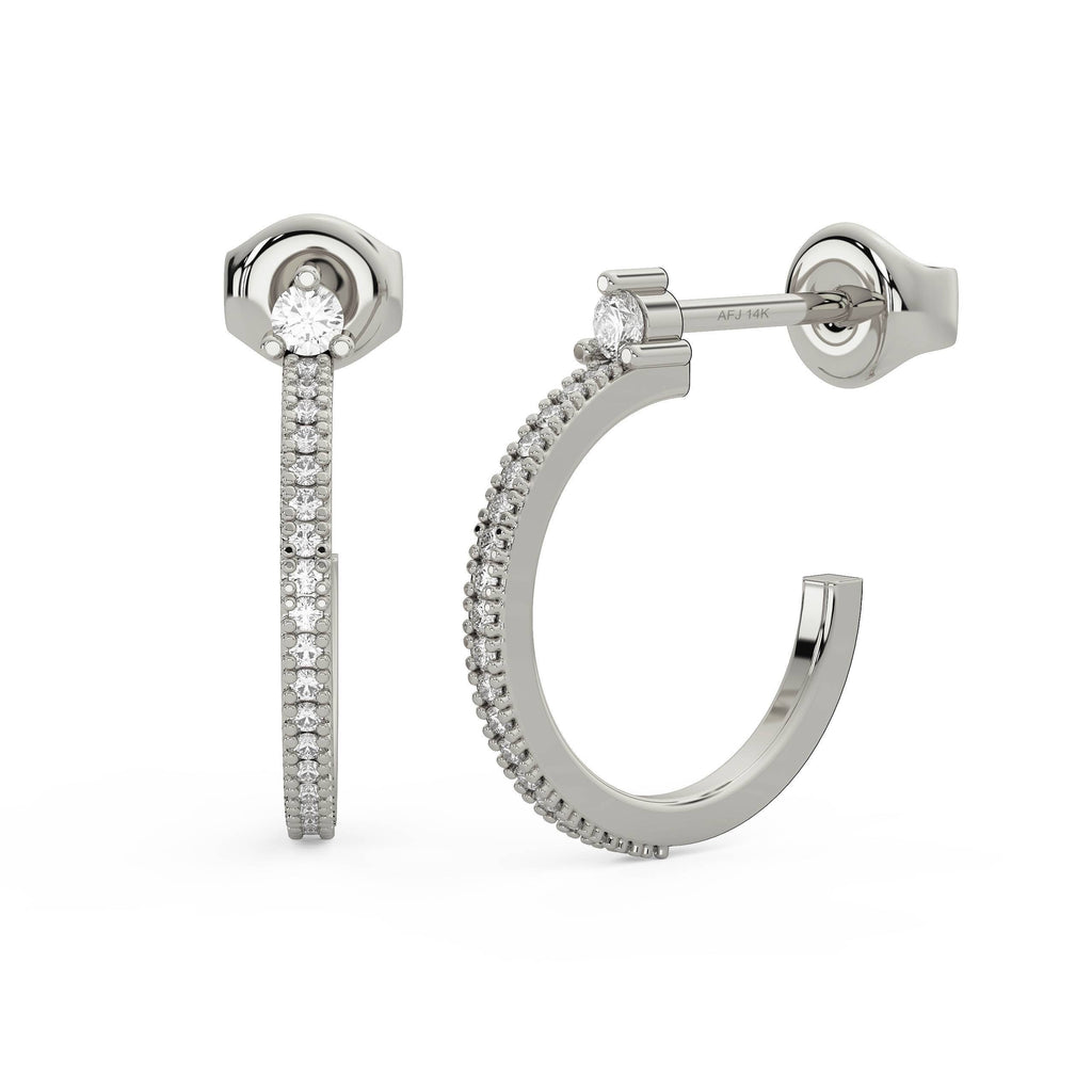 Round Diamond Hoop Earrings