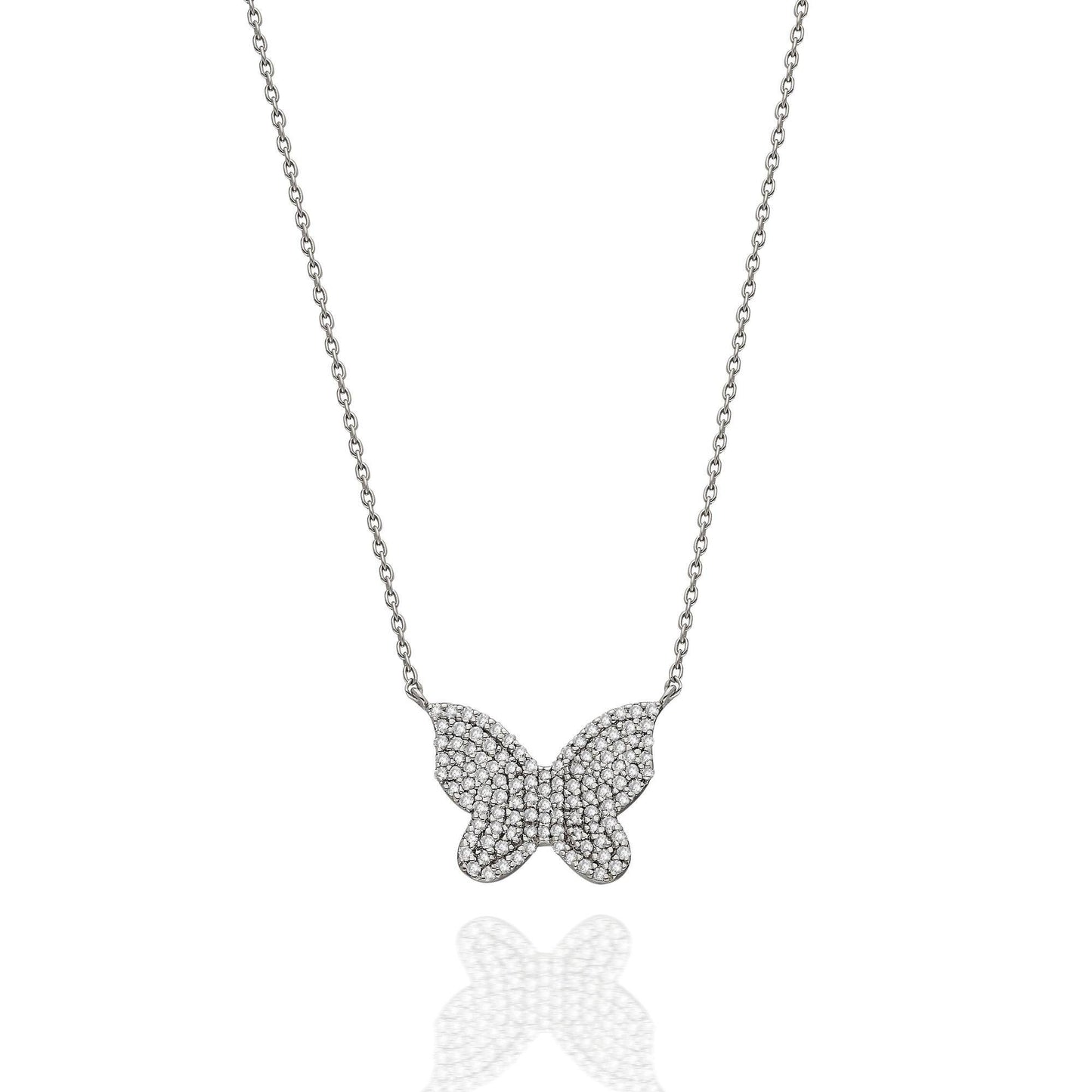 Diamond Butterfly Necklace / 14k Diamond Pave Butterfly Necklace / Pave Diamond Charm Necklace / Graduation Gift / Birthday Gift