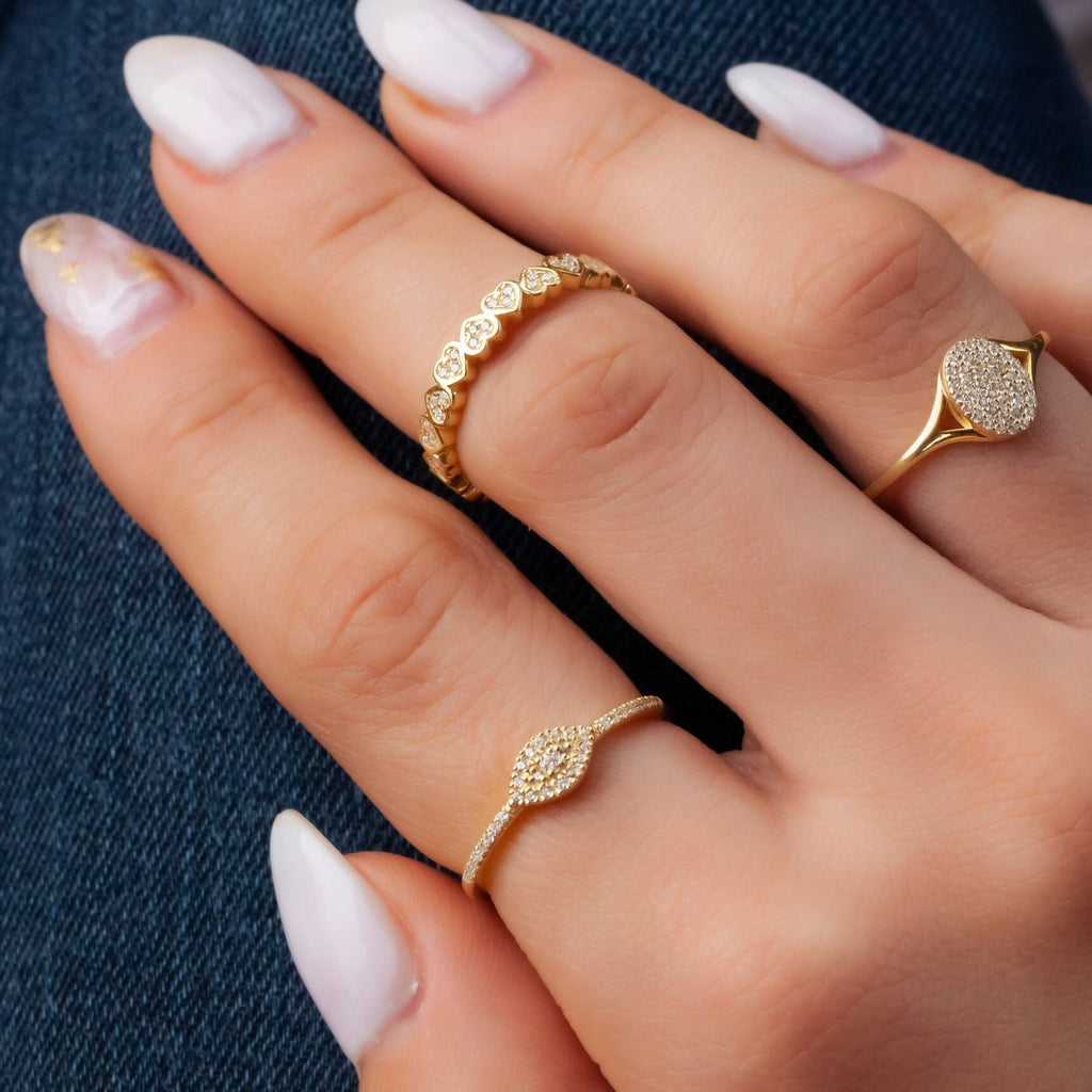 Diamond Evil Eye Ring