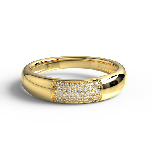 Pave Set Halfway Diamond Wedding Ring