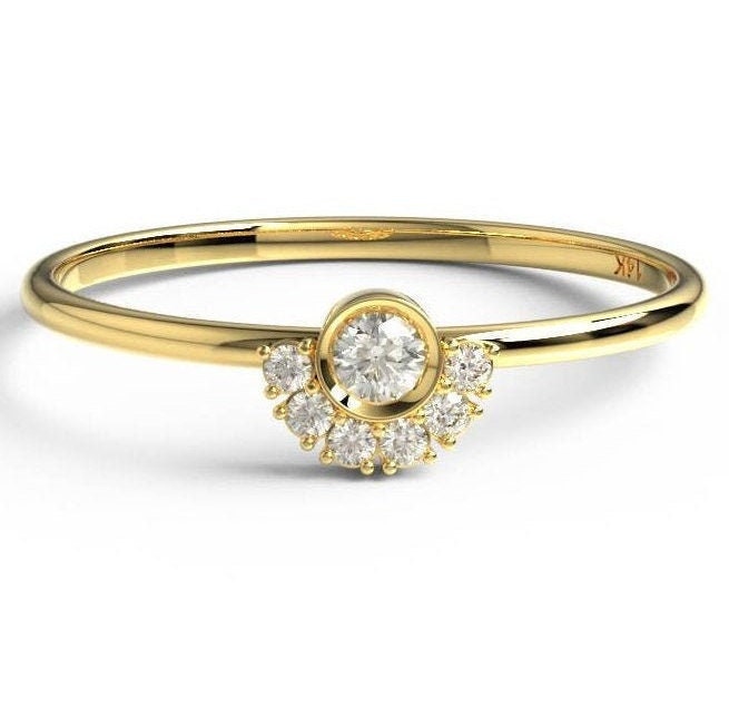 Bezel Round Diamond Stacking Ring