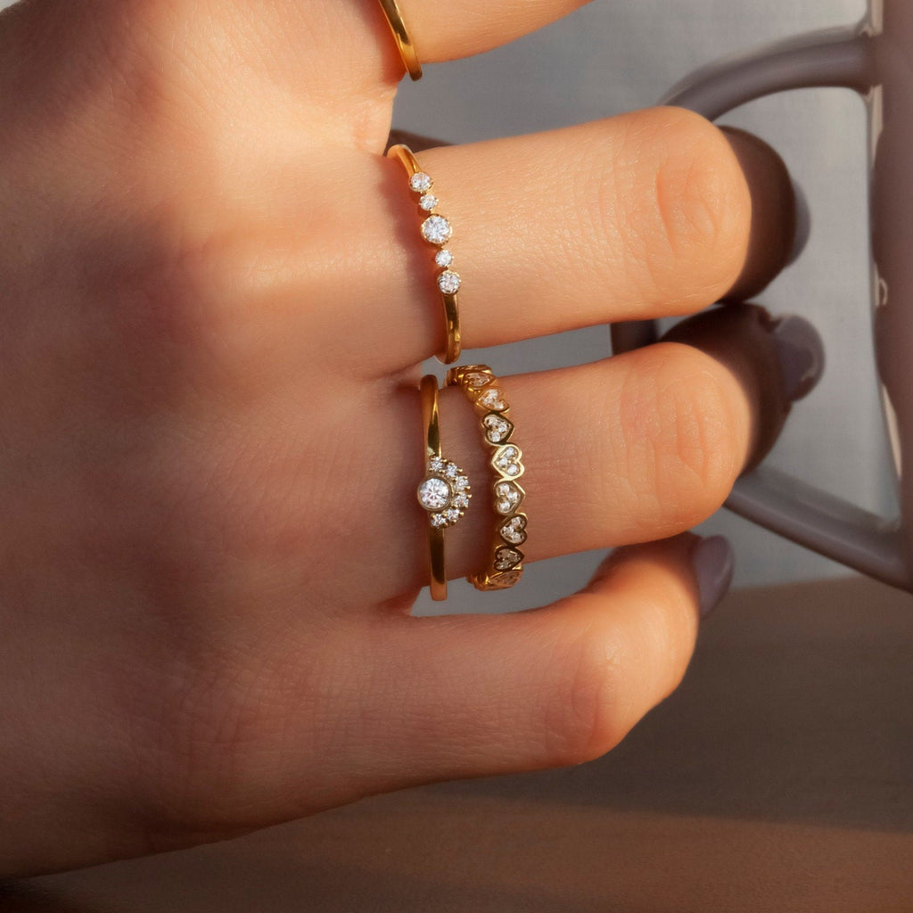 Bezel Round Diamond Stacking Ring