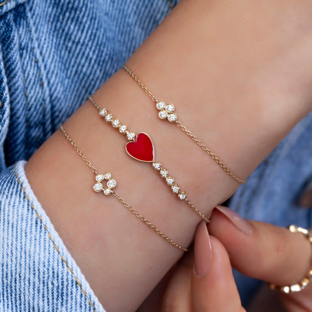 Diamond Bolo Bracelet / 14k Diamond Bezel Set Bolo Bracelet / Adjustable Diamond Bracelet / Birthday Gift / Anniversary Gift