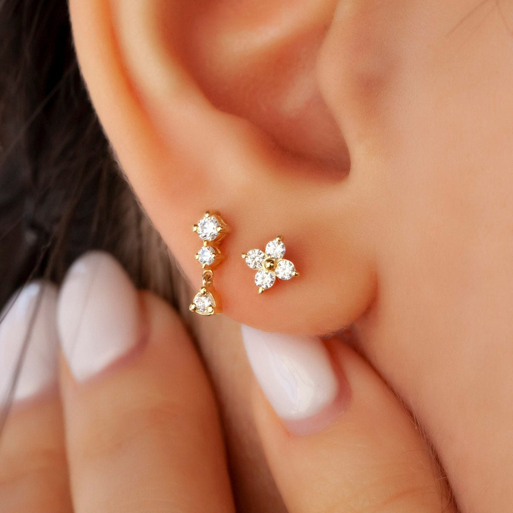 Diamond Dangling Earrings