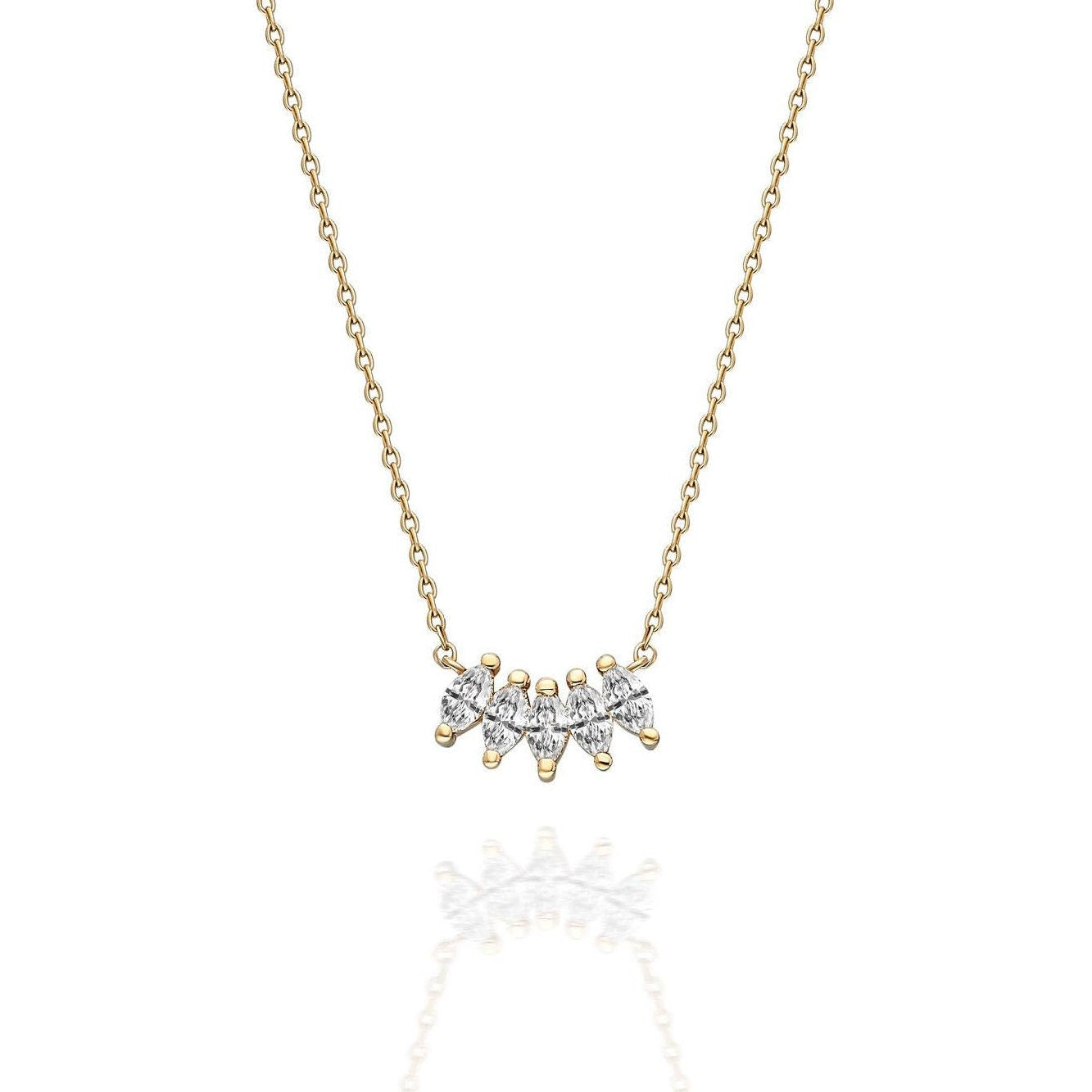 Marquise Diamond Necklace / 14k Gold and Marquise Diamond Necklace / Dainty Diamond Necklace /Diamond Gift