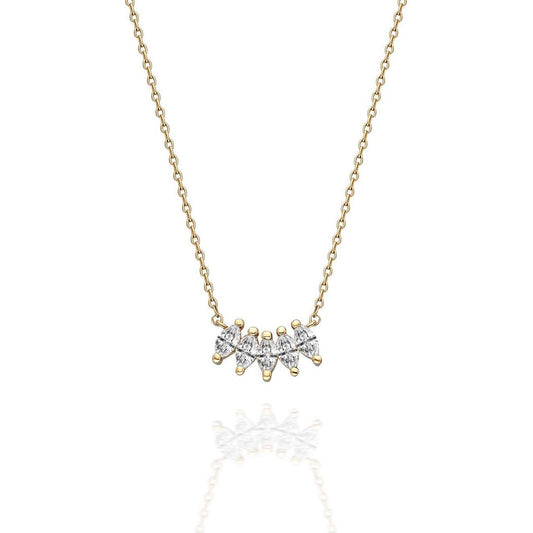 Marquise Diamond Necklace / 14k Gold and Marquise Diamond Necklace / Dainty Diamond Necklace /Diamond Gift