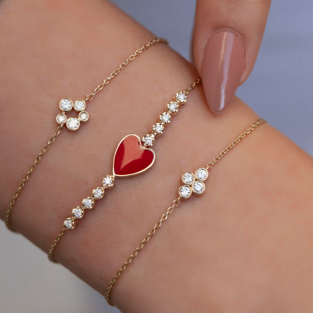 Diamond Bolo Bracelet / 14k Diamond Bezel Set Bolo Bracelet / Adjustable Diamond Bracelet / Birthday Gift / Anniversary Gift