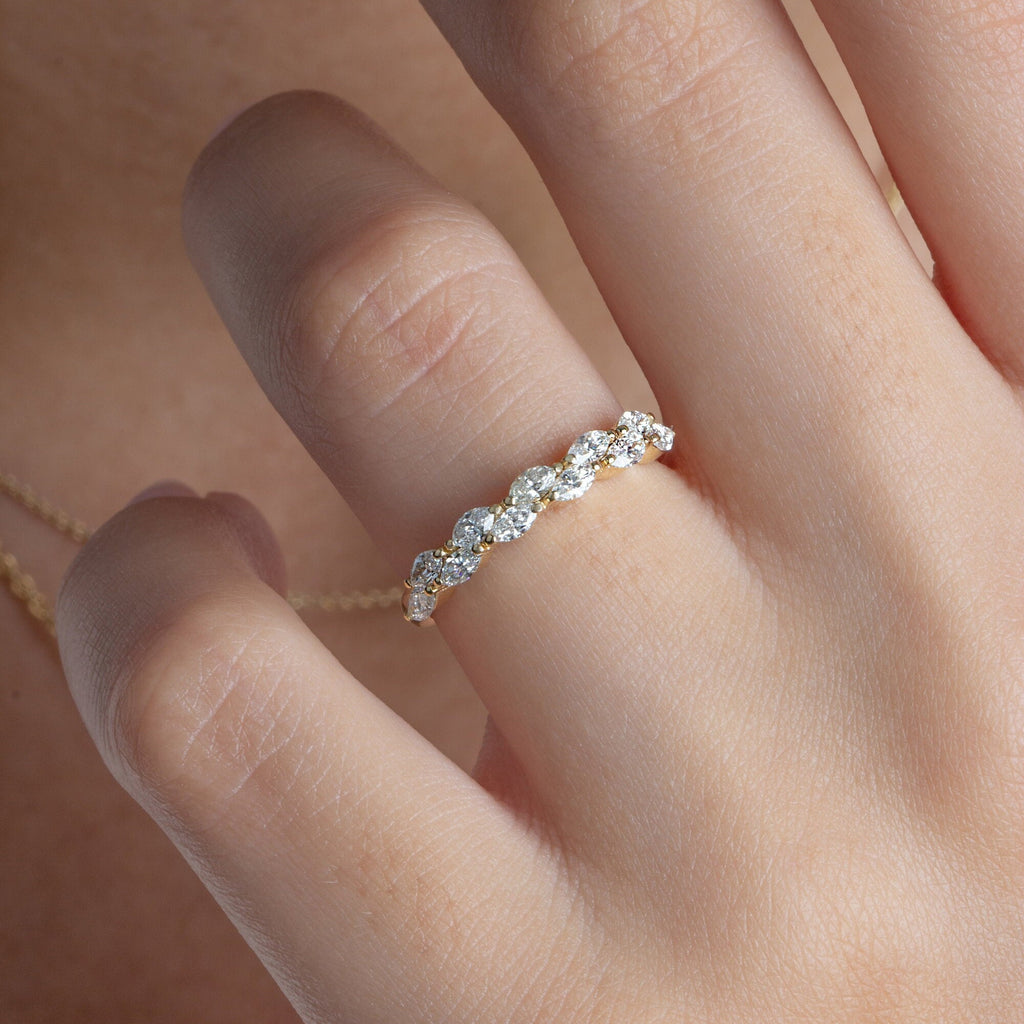 Marquise Diamond Wedding Band